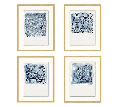 Textile Stamp Framed Prints, 16 x 20", Set of 4 - Image 0