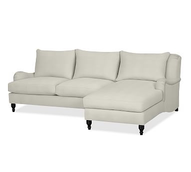 Carlisle Upholstered Left Arm Sofa with Chaise Sectional, Down Blend Wrapped Cushions, Basketweave Slub Ivory - Image 0