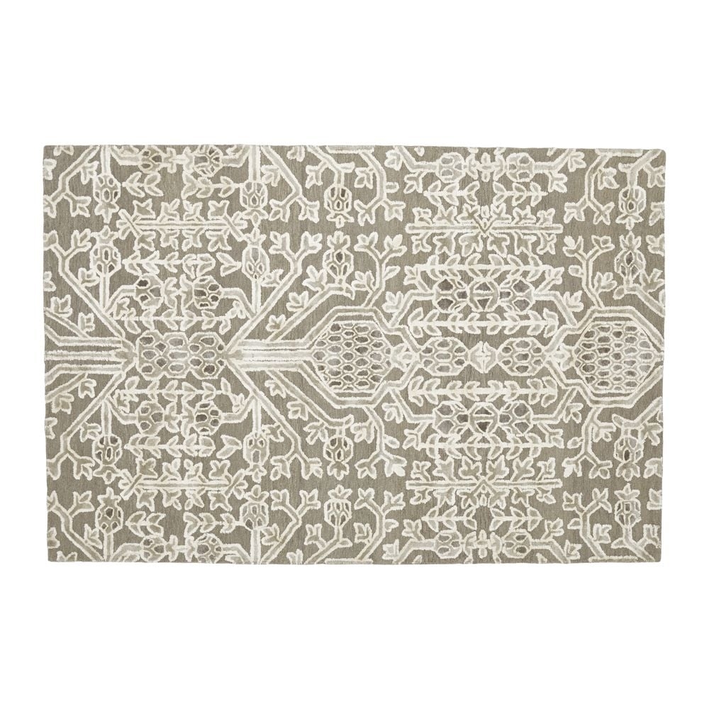 Florian Grey Wool-Blend 6'x9' Rug - Crate and Barrel - Image 0
