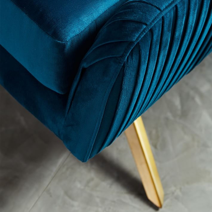 Roar + Rabbit™ Swivel Chair - Ink Blue, Performance Velvet - Image 4