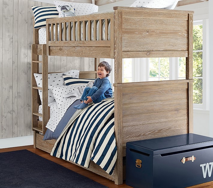 Charlie Bunk Bed, Twin over Twin, Smoked Gray - Image 2