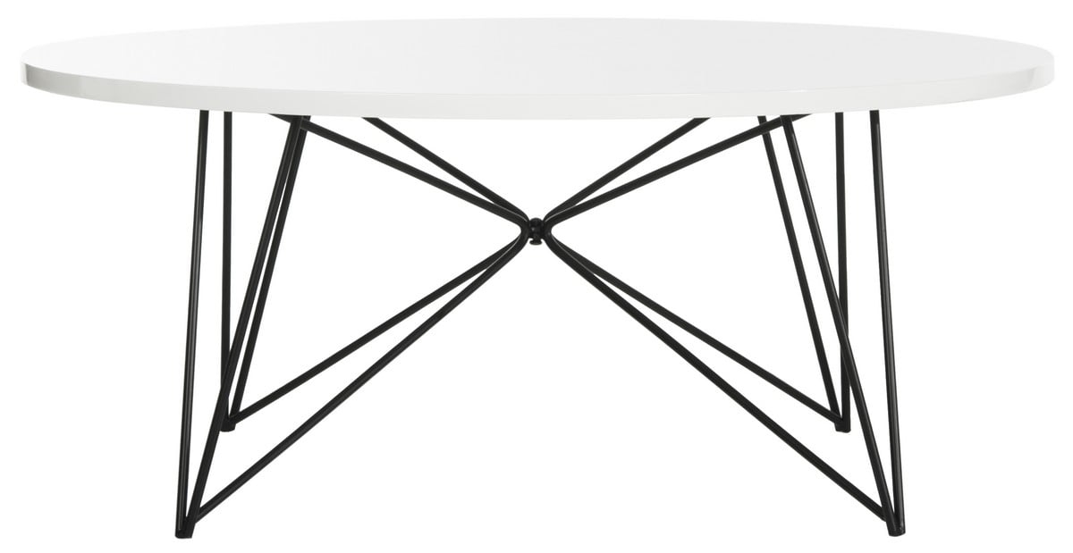 Maris Retro Mid Century Lacquer Coffee Table - White/Black - Arlo Home - Image 0