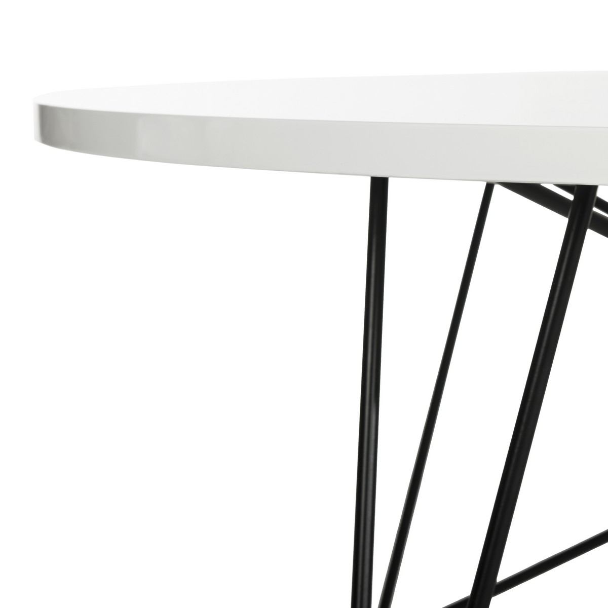Maris Retro Mid Century Lacquer Coffee Table - White/Black - Arlo Home - Image 3