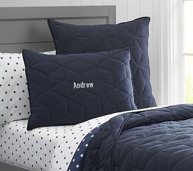 Jersey Quilt, Twin, Navy - Image 0
