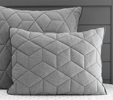 Jersey Standard Quilted Sham, Gray - Image 0