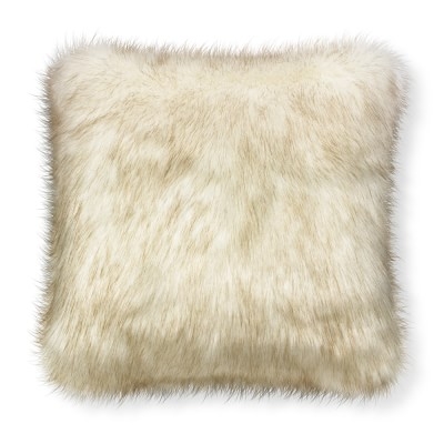 Faux Fur Pillow Cover, 18" X 18", White Sable - Image 0