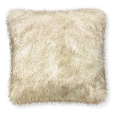 Faux Fur Pillow Cover, 22" X 22", White Sable - Image 0