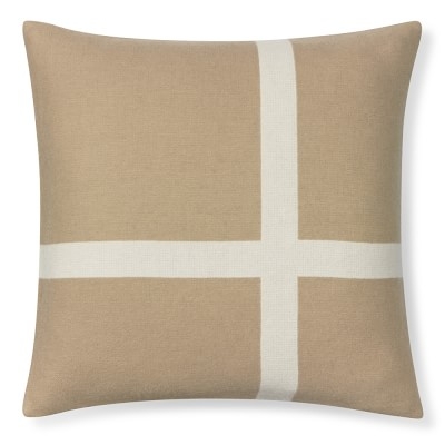 Cashmere & Wool Equestrian Pillow Cover, 22" X 22", Sand - Image 0