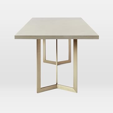 Tower Dining Table, 72", Concrete, Blackened Brass - Image 1
