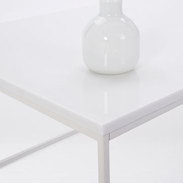 Streamline Narrow Side Table, Quartz Composite, White - Image 1