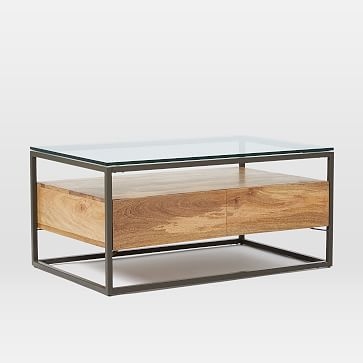 Box Frame Storage Coffee Table - Raw Mango / Antique Bronze - Image 0