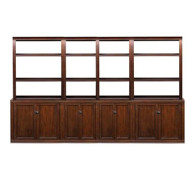 Logan Wall Bookcase with Doors, Alabaster, 96"L x 75"H - Image 2