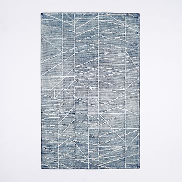 Erased Lines Wool Rug, 8'x10', Blue Lagoon - Image 2