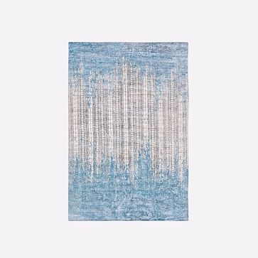 Echo Print Rug, Dusty Blue, 6'x9' - Image 1