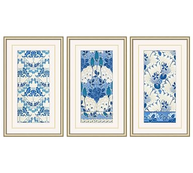 Nouvea Floral Pattern Framed Print, Set of 3, 15 x 25" - Image 2