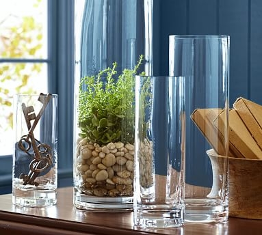 Aegean Clear Glass Tall Vase, XX-Large, 7"D x 19"H - Image 2