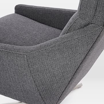 Austin Swivel Chair, Linen Weave, Platinum, Polished Nickel - Image 1