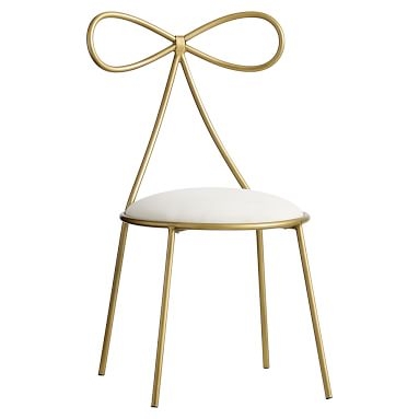 The Emily &amp; Meritt Bow Chair, Gold/Ivory - Image 1