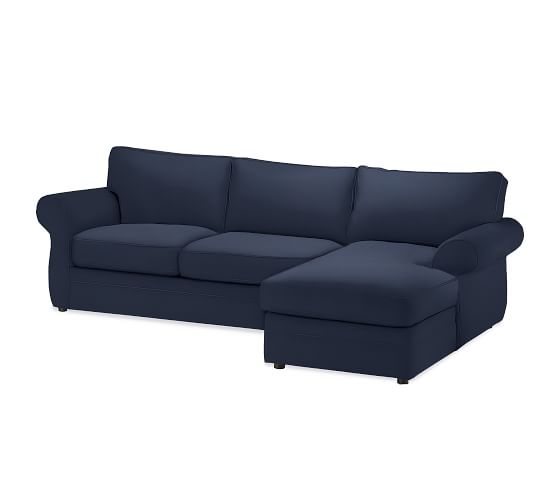 Pearce Upholstered Right Arm Sofa with Chaise Sectional, Down Blend Wrapped Cushions - Image 0