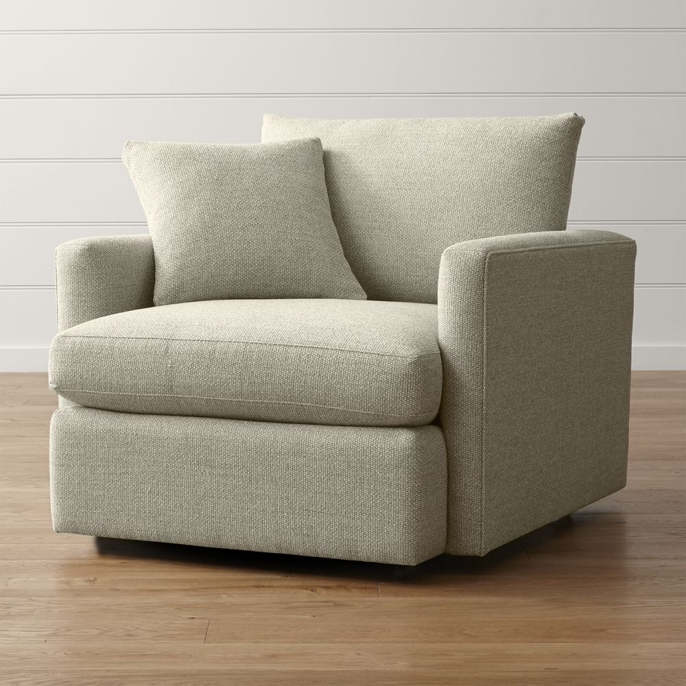 Lounge II 360 Petite Swivel Chair-CUSTOM Elton, Granite - Image 2