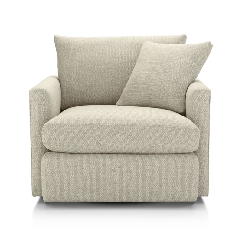 Lounge II 360 Petite Swivel Chair-CUSTOM Elton, Granite - Image 3