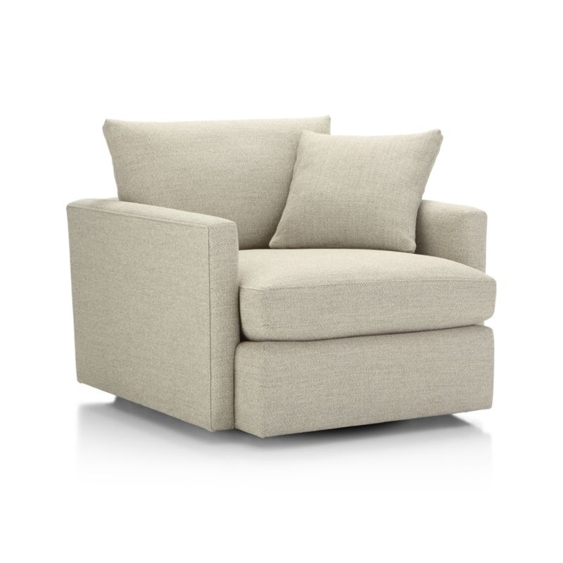 Lounge II 360 Petite Swivel Chair-CUSTOM Elton, Granite - Image 4