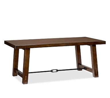 Benchwright Dining Table, 74 x 38" Rustic Mahogany stain - Image 1
