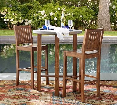 Abbott Outdoor Bar Height Table, Brown - Image 1