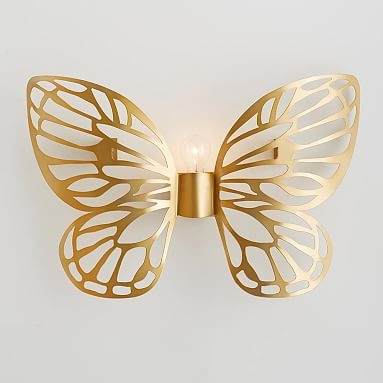 Butterfly Sconce, CFL, Gold - Image 0