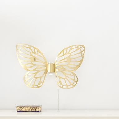 Butterfly Sconce, CFL, Gold - Image 1
