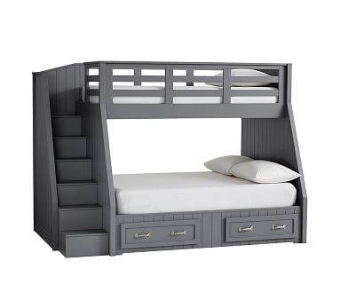 Belden Twin over Full Stairloft Bunk, Simply White - Image 1