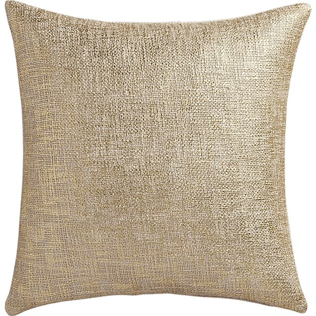 "18"" glitterati gold pillow with feather-down insert" - Image 0