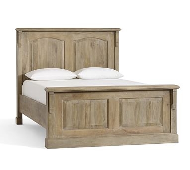 Linden Wood Paneled Bed, King, Belgian Gray - Image 1