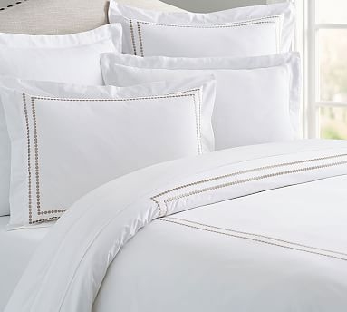 Pearl Organic Duvet Cover, Full/Queen, Simply Taupe - Image 1