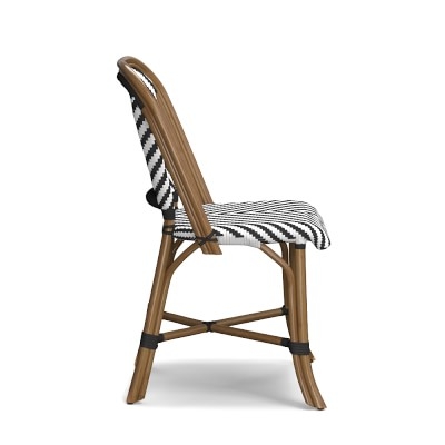 Parisian Bistro Woven Side Chair, Blue/White - Image 1