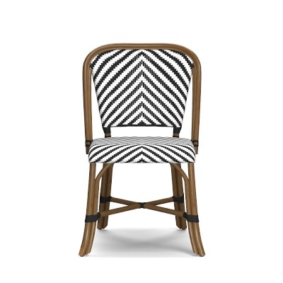 Parisian Bistro Woven Side Chair, Black/White - Image 0