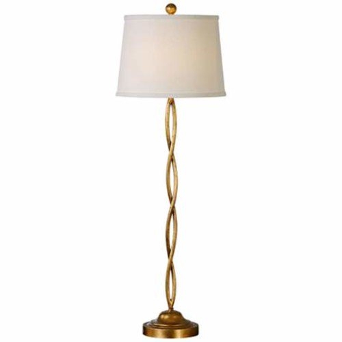 Elica Antiqued Gold Leaf Metal Buffet Table Lamp - Image 0