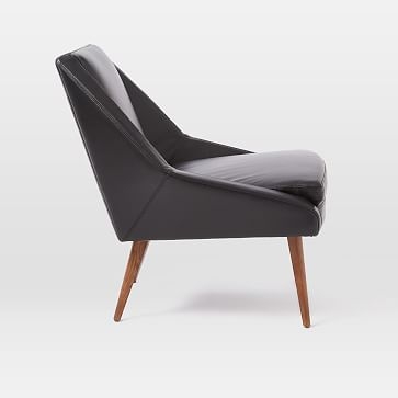 Parker Leather Slipper Chair, Black - Image 1