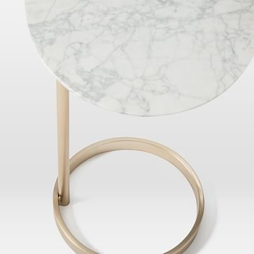 Ring C-Side Table, Carrara Marble / Light Bronze - Image 1