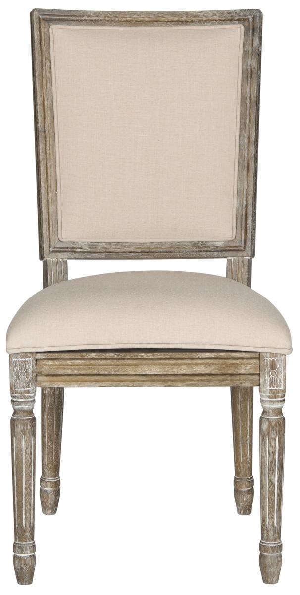 Buchanan 19''H French Brasserie Linen Rect Side Chair (Set of 2) - Beige/Rustic Oak - Arlo Home - Image 1