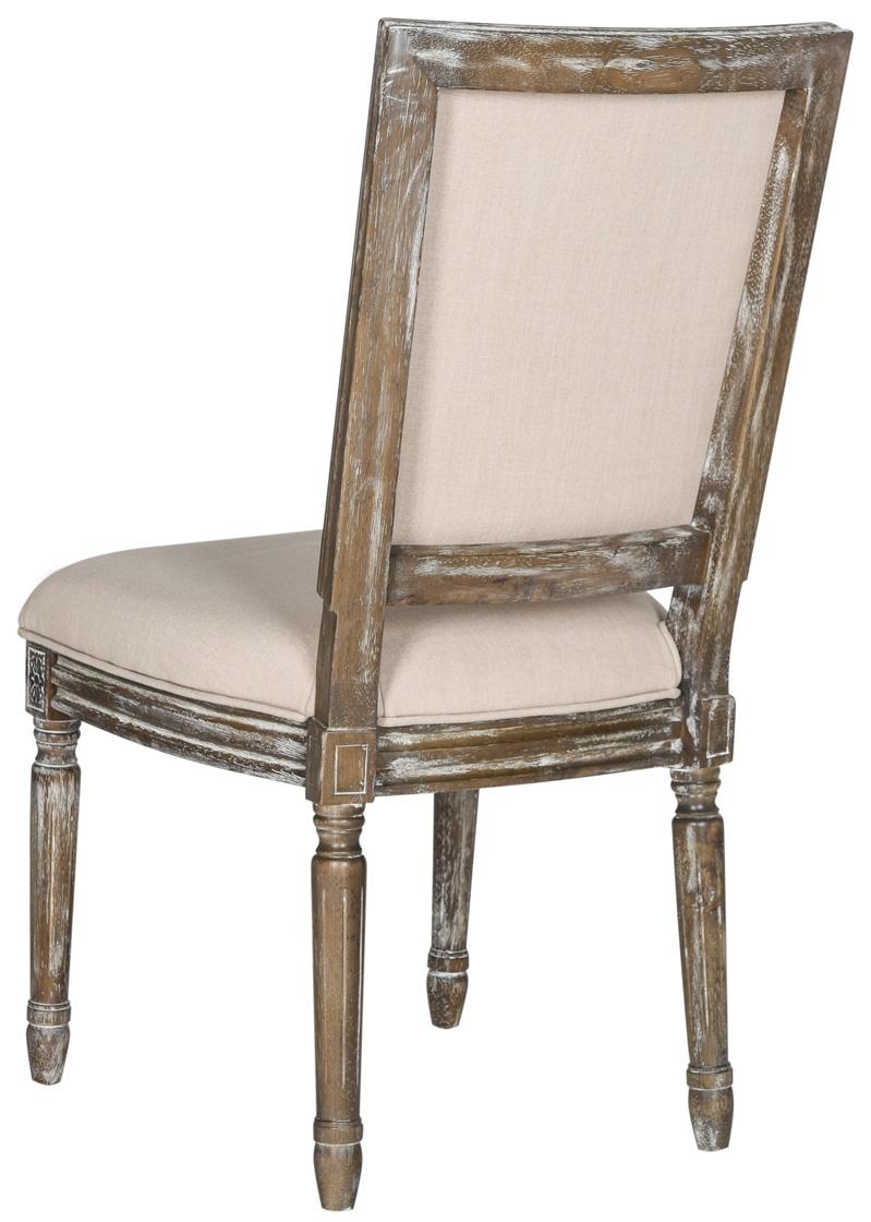 Buchanan 19''H French Brasserie Linen Rect Side Chair (Set of 2) - Beige/Rustic Oak - Arlo Home - Image 2