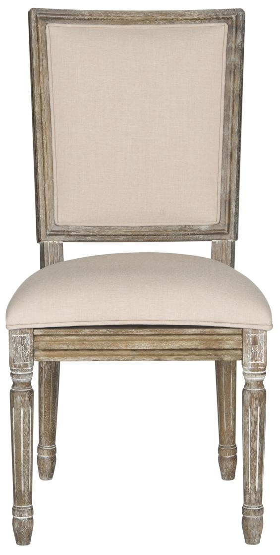 Buchanan 19''H French Brasserie Linen Rect Side Chair (Set of 2) - Beige/Rustic Oak - Arlo Home - Image 3