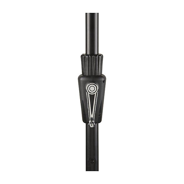 9' Round Sunbrella ® Silver Patio Umbrella with Tilt Black Frame - Image 2