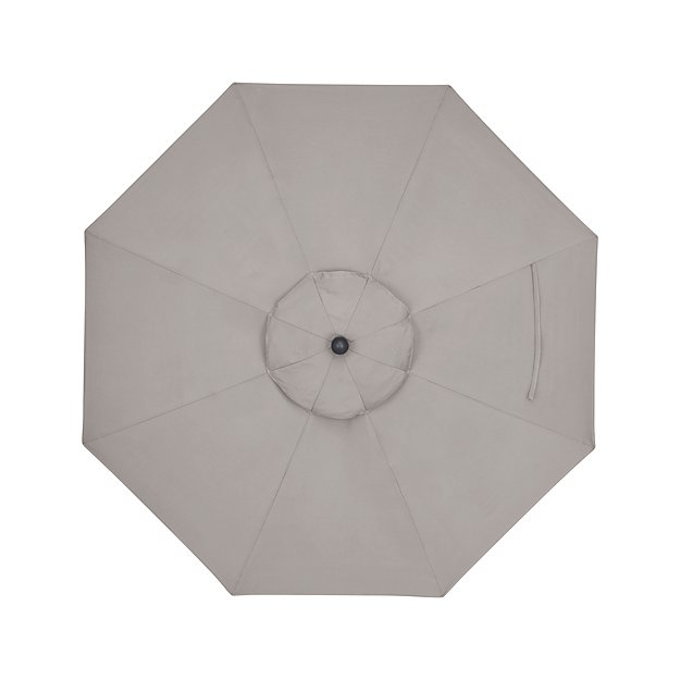 9' Round Sunbrella ® Silver Patio Umbrella with Tilt Black Frame - Image 3