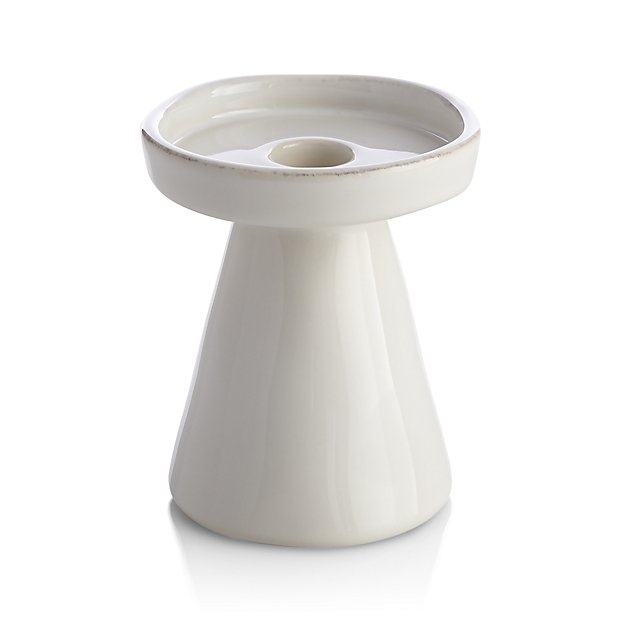Marin White Small Taper/Pillar Candle Holder - Image 1