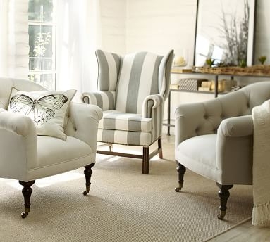 Thatcher Upholstered Armchair, Polyester Wrapped Cushions, Twill White - Image 2
