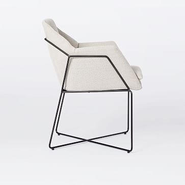 Dining Chairs, Heavy Stone Wash Print - Ecru, Gunmetal Legs - Image 1
