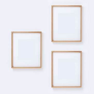 Thin Wood Gallery Frame, Bamboo, Set of 3, 15.5"x19.5" (8"x10" opening with mat) - Image 1