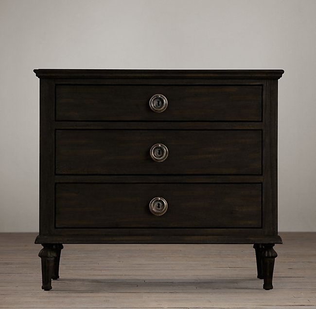 Maison 32" Closed Nightstand - Antiqued Black - Image 0