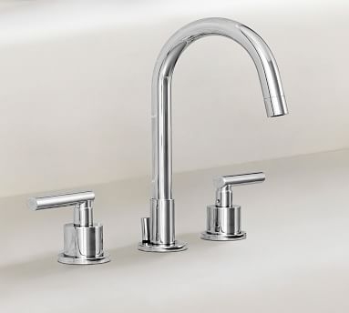 Brass Linden Lever Handle Widespread Bathroom Sink Faucet - Image 1